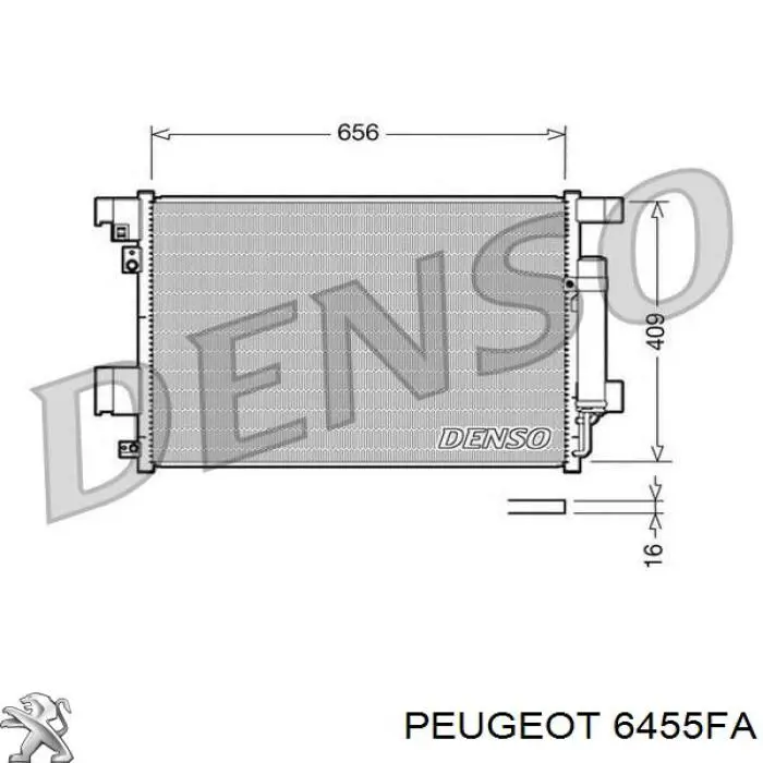 6455FA Peugeot/Citroen Chłodnica klimatyzacji
