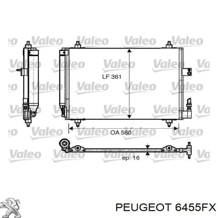 Chłodnica klimatyzacji Peugeot/Citroen 6455FX cena, od 73,21 USD