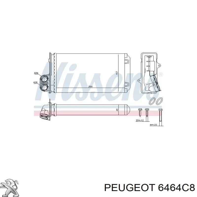 Chłodnica nagrzewnicy (ogrzewacza) 6464C8 Peugeot/Citroen