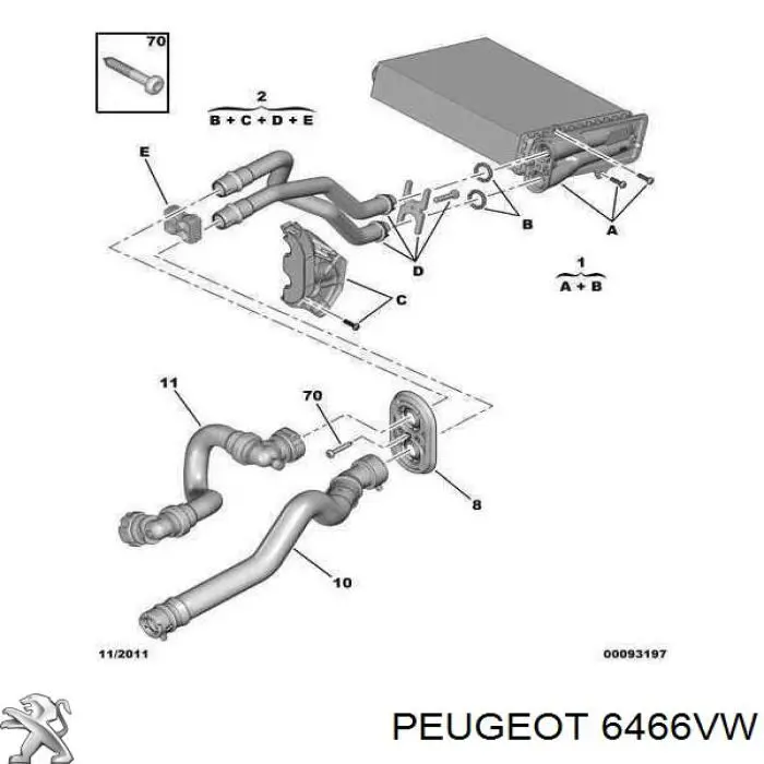 Przewód (króciec) chłodnicy górny Peugeot/Citroen 6466VW cena, od 25,87 USD