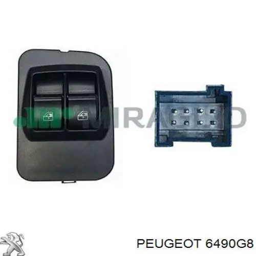 Panel przyciskowy sterowania podnośnikiem szyby przedni lewy Peugeot/Citroen 6490G8 cena, od 26,76 USD