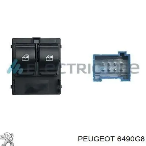 Panel przyciskowy sterowania podnośnikiem szyby przedni lewy Peugeot/Citroen 6490G8 cena, od 27,64 USD
