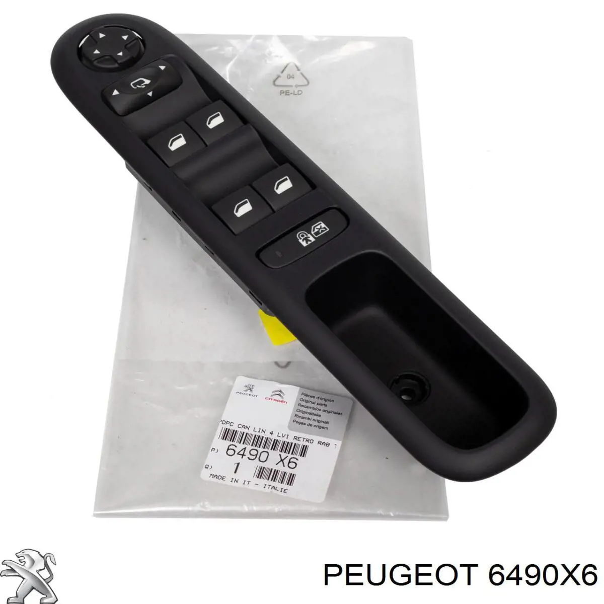 Panel przyciskowy sterowania podnośnikiem szyby przedni lewy Peugeot/Citroen 6490X6 cena, od 98,75 USD