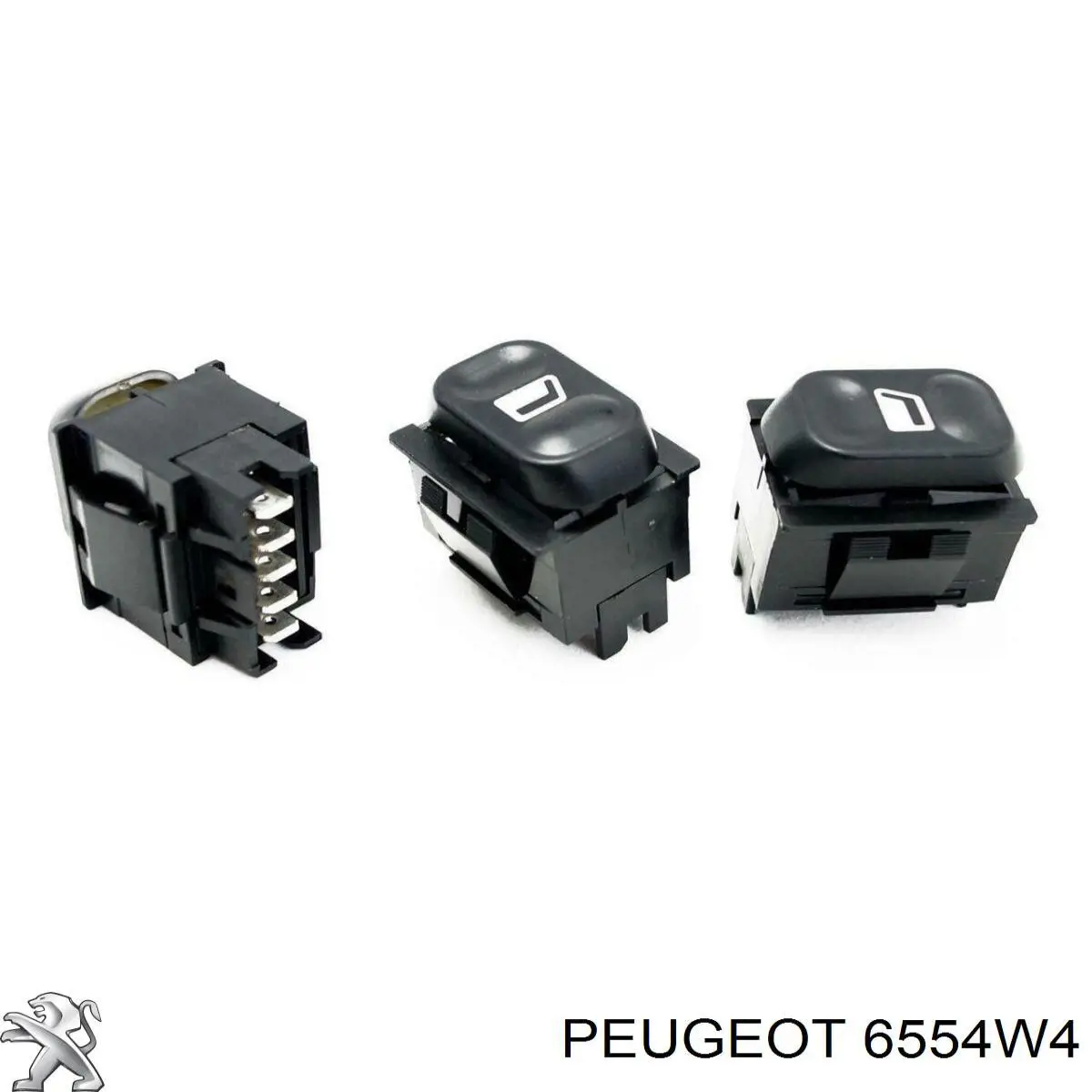 6554W4 Peugeot/Citroen Włącznik przyciskowy podnośnika szyby przedni lewy