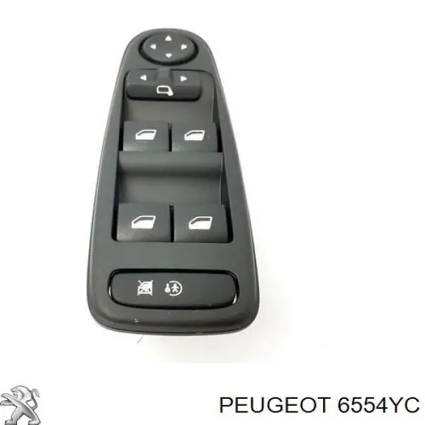 6554YC Peugeot/Citroen Panel przyciskowy sterowania podnośnikiem szyby przedni lewy