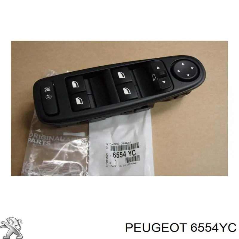 Do koszyka 6554YC Peugeot/Citroen Panel przyciskowy sterowania podnośnikiem szyby przedni lewy