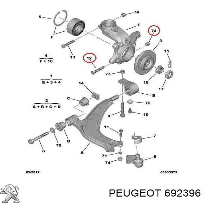 692396 Peugeot/Citroen śruba