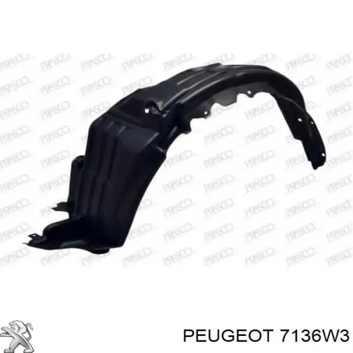 Nadkole błotnika przedniego lewe Peugeot/Citroen 7136W3 cena, od 23,12 USD