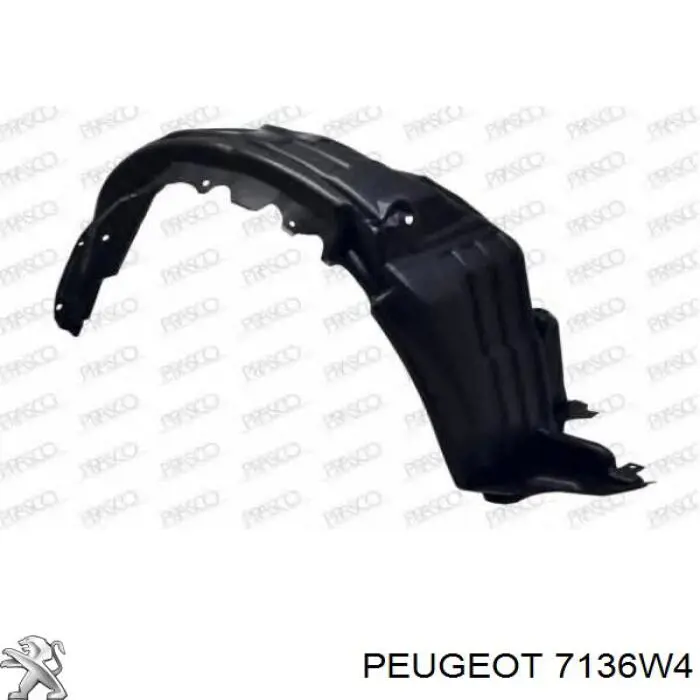 Do koszyka 7136W4 Peugeot/Citroen Nadkole błotnika przedniego prawe