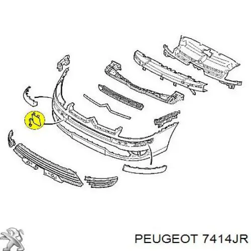 Zaślepka haku holowniczego zderzaka przednia Citroen C4 (LC)