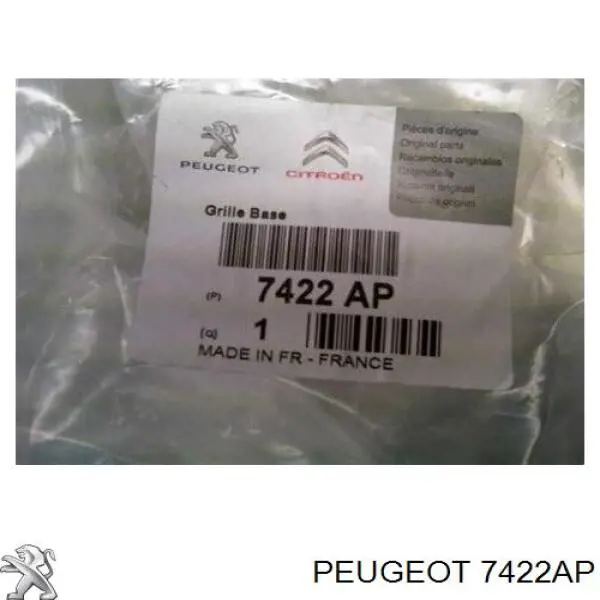 Atrapa chłodnicy Peugeot/Citroen 00007422AP cena, od 87,72 USD