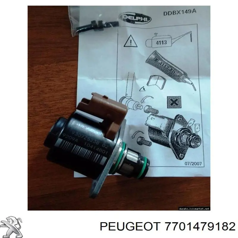 7701479182 Peugeot/Citroen Zawór regulacji ciśnienia (zawór redukcyjny pompy wtryskowej) System Common-Rail