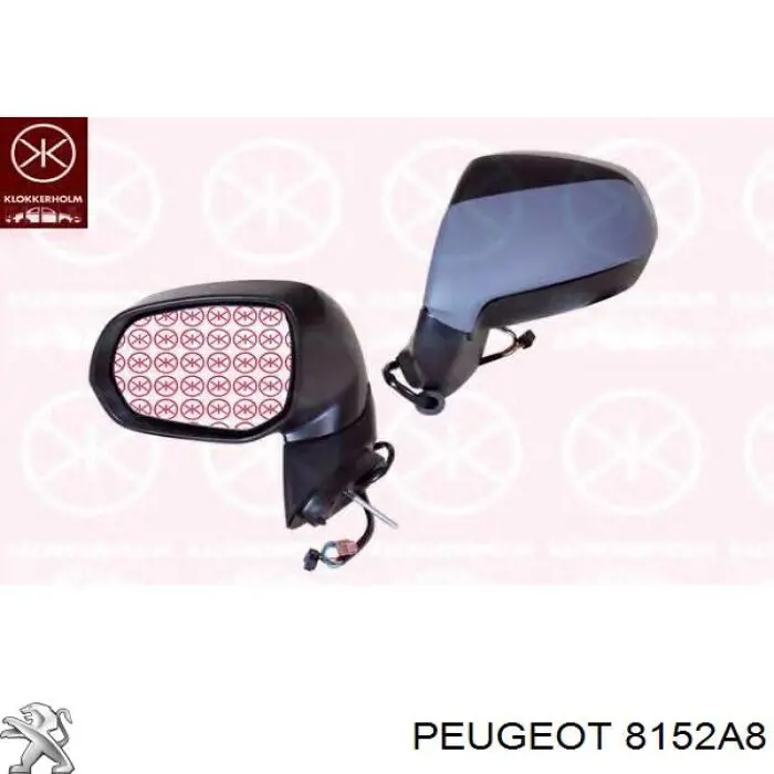Do koszyka 8152A8 Peugeot/Citroen Nakładka (pokrywa) lusterka wstecznego lewa