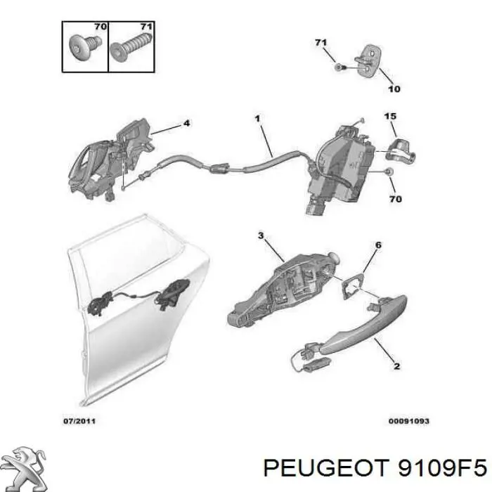 Pałąk zewnętrznej klamki drzwi tylnych prawych Fiat/Alfa/Lancia 9802977180 cena, od 30,65 USD