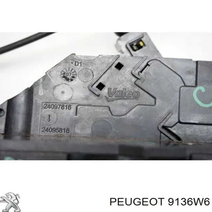 9136W6 Peugeot/Citroen Zamek drzwi przednich prawych