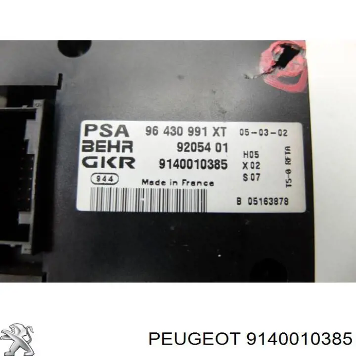 Sterownik trybów ogrzewania/klimatyzacji Peugeot 307 