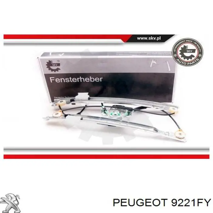 9221FY Peugeot/Citroen Mechanizm podnoszenia szyby drzwi przednich lewych