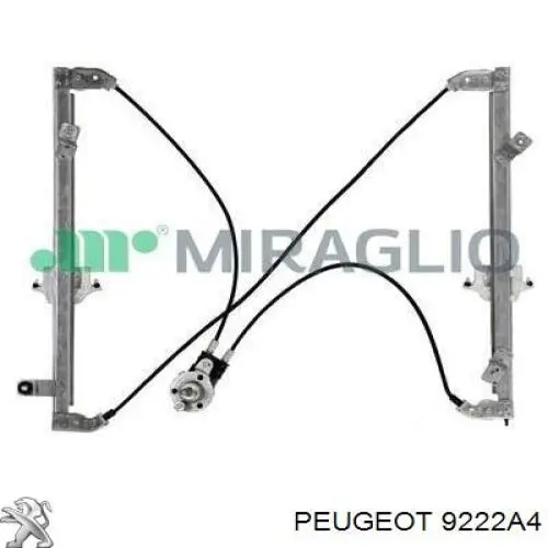 9222A4 Peugeot/Citroen Mechanizm podnoszenia szyby drzwi przednich prawych