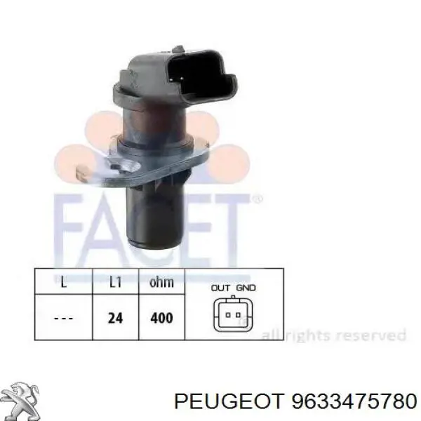 9633475780 Peugeot/Citroen Czujnik położenia wału korbowego