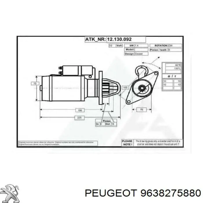 Do koszyka 9638275880 Peugeot/Citroen Alternator