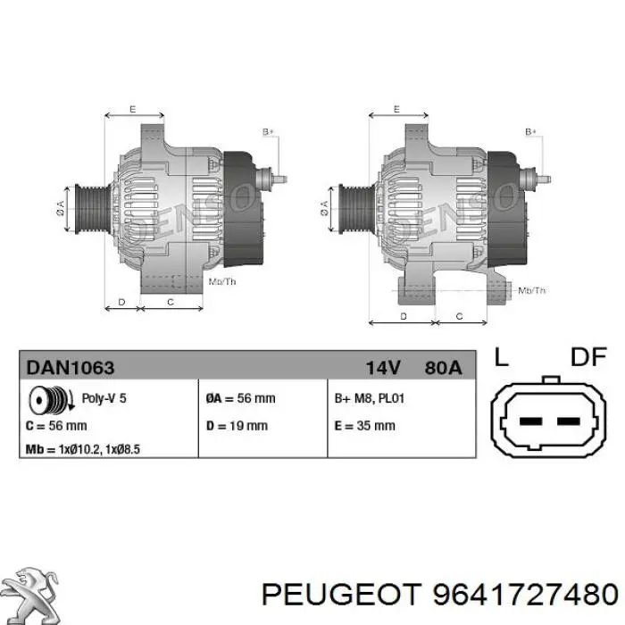 Do koszyka 9641727480 Peugeot/Citroen Alternator