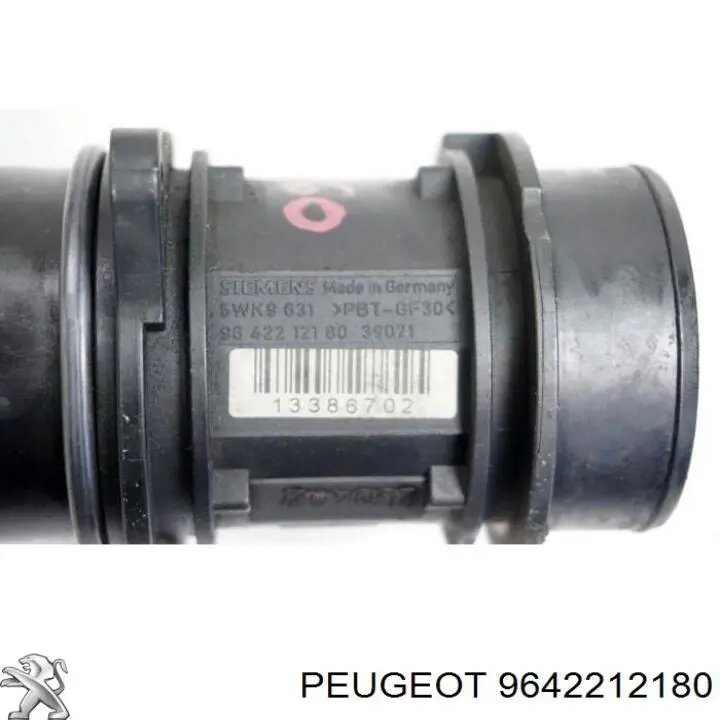 Czujnik przepływu powietrza, przepływomierz powietrza M.A.F. 9642212180 Peugeot/Citroen