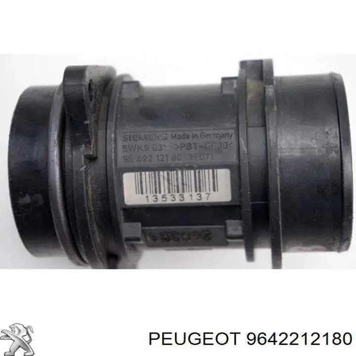 Czujnik przepływu powietrza, przepływomierz powietrza M.A.F. Peugeot/Citroen 9642212180