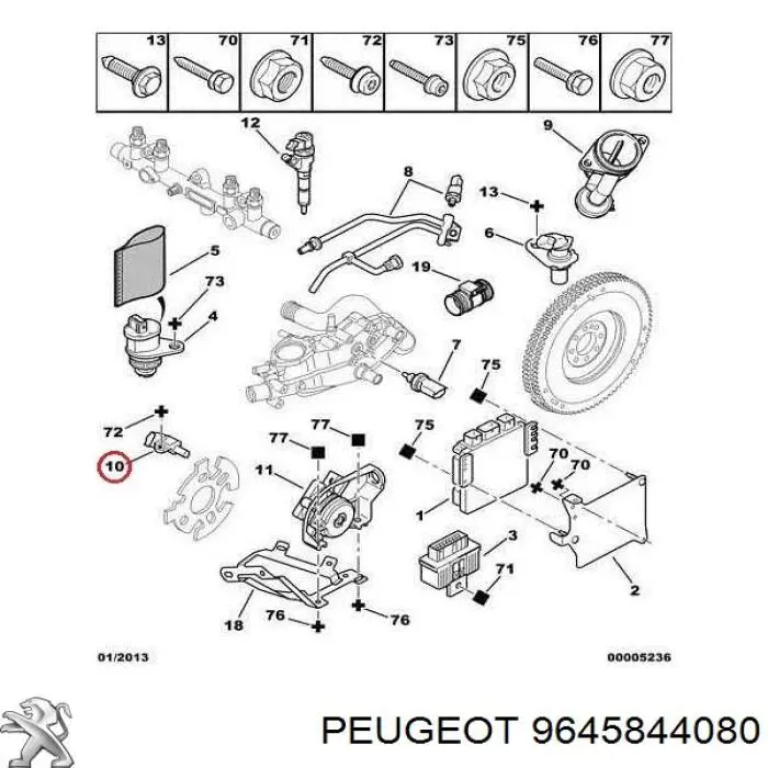 Czujnik położenia wałka rozrządu Peugeot/Citroen 9645844080 cena, od 23,26 USD