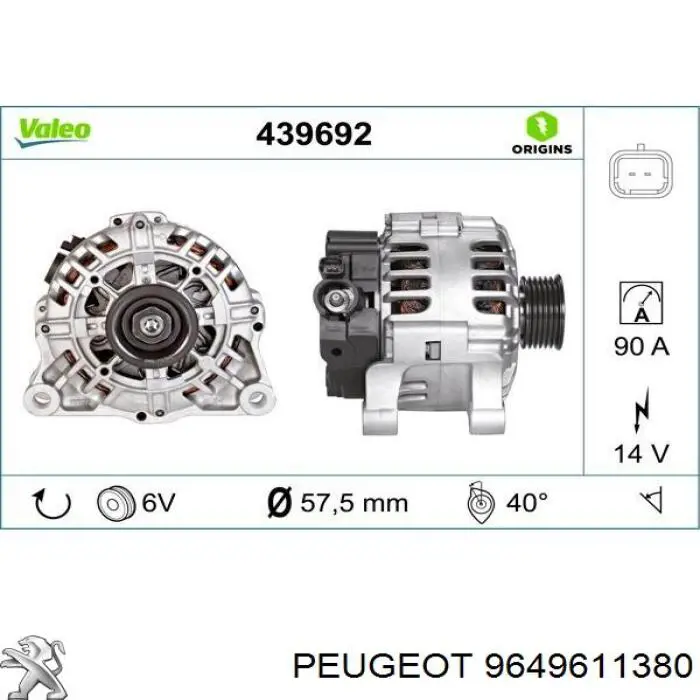 9649611380 Peugeot/Citroen alternator