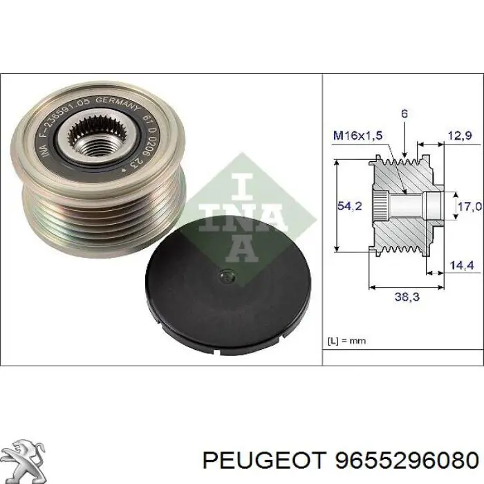 9655296080 Peugeot/Citroen Alternator