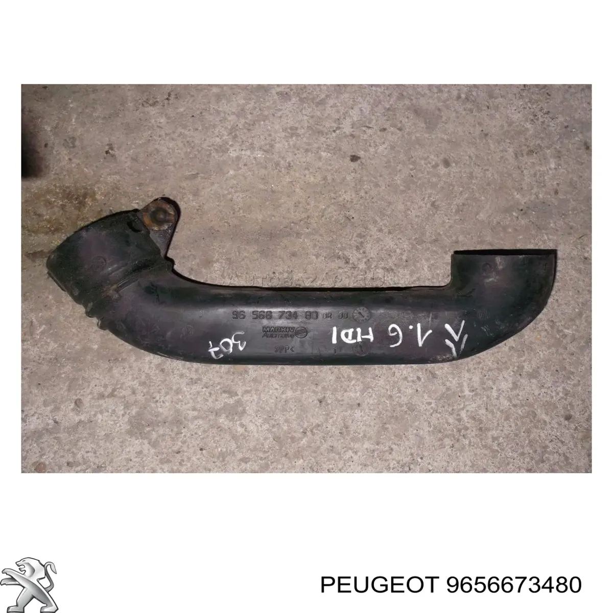 9656673480 Peugeot/Citroen króciec powietrza, wlot filtra powietrznego