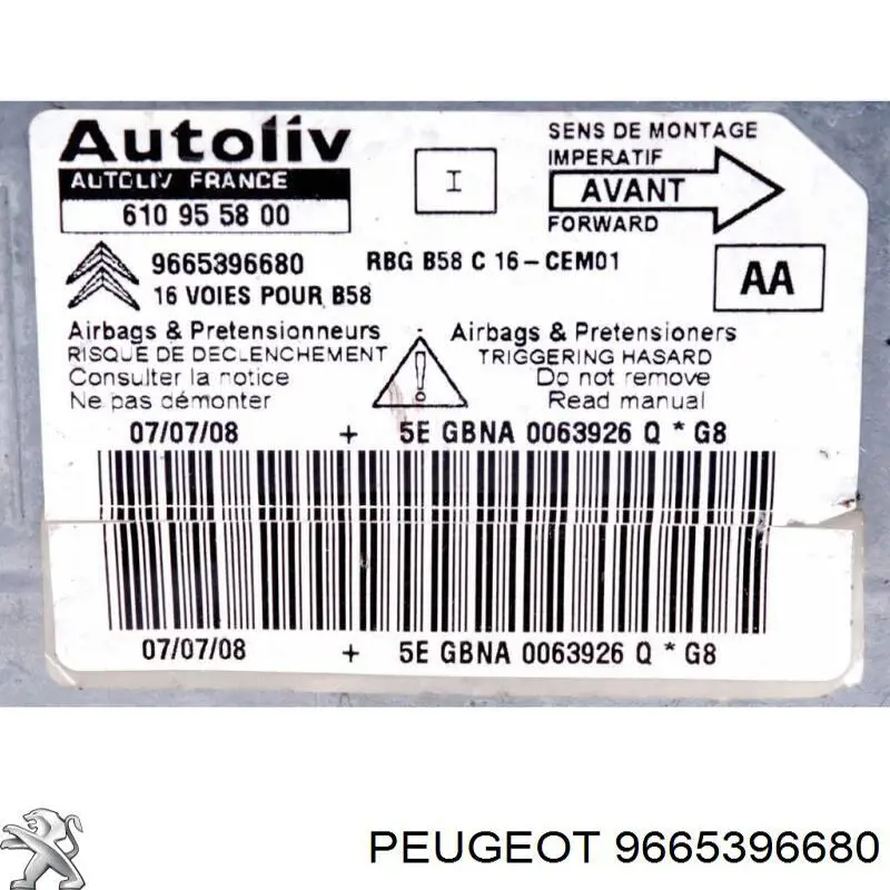 Poduszka powietrzna (Airbag) kierowcy Peugeot/Citroen 9665396680 cena, od 42,56 USD