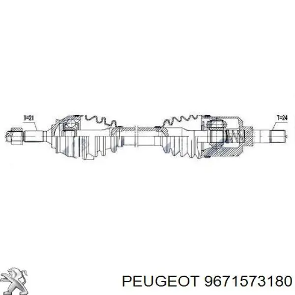 Półoś napędowa przednia lewa Peugeot/Citroen 9671573180 cena, od 81,72 USD