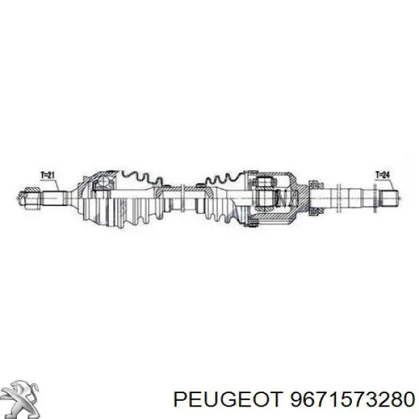Półoś napędowa przednia prawa Peugeot/Citroen 9671573280 cena, od 107,26 USD