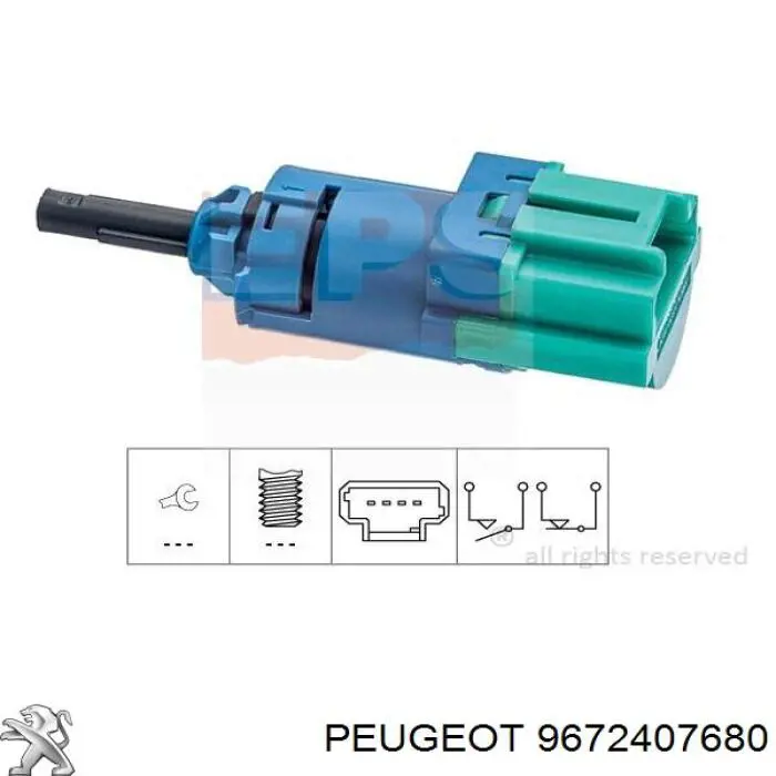 Czujnik włącznika świała stop Peugeot/Citroen 9672407680 cena, od 25,87 USD