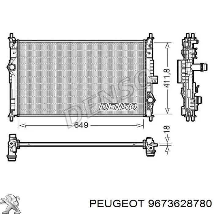 Chłodnica silnika Peugeot/Citroen 9673628780 cena, od 110,79 USD