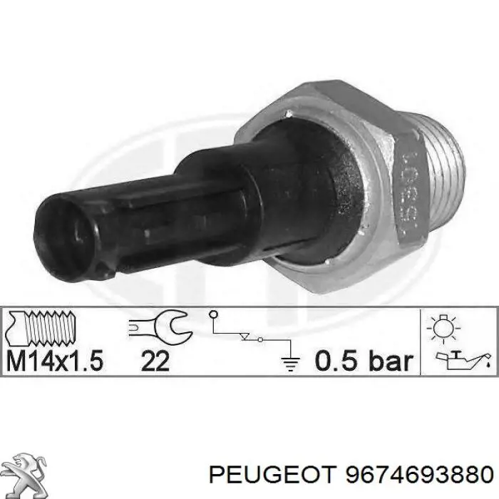 Do koszyka 9674693880 Peugeot/Citroen Czujnik ciśnienia oleju