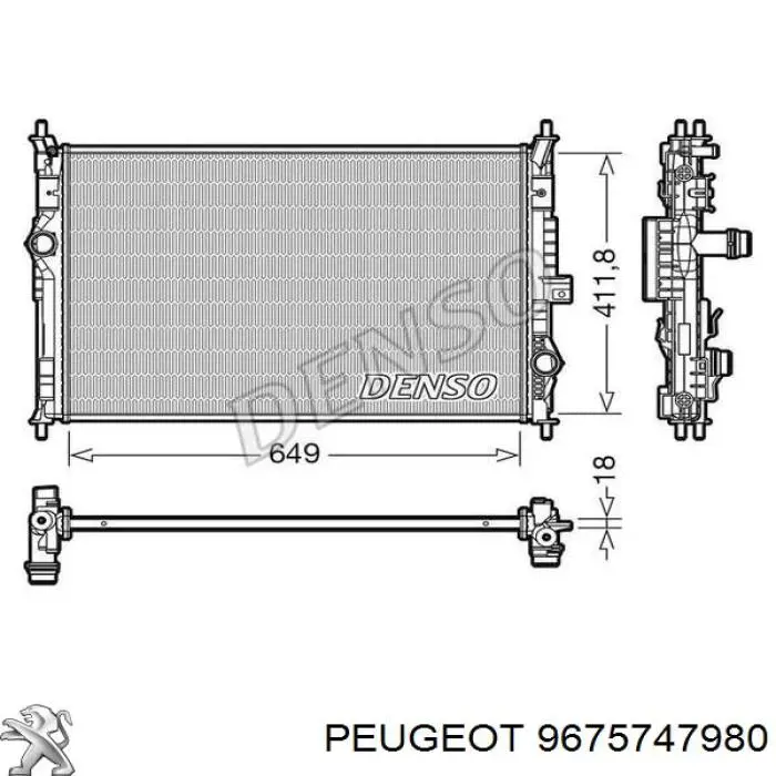 9675747980 Peugeot/Citroen chłodnica silnika