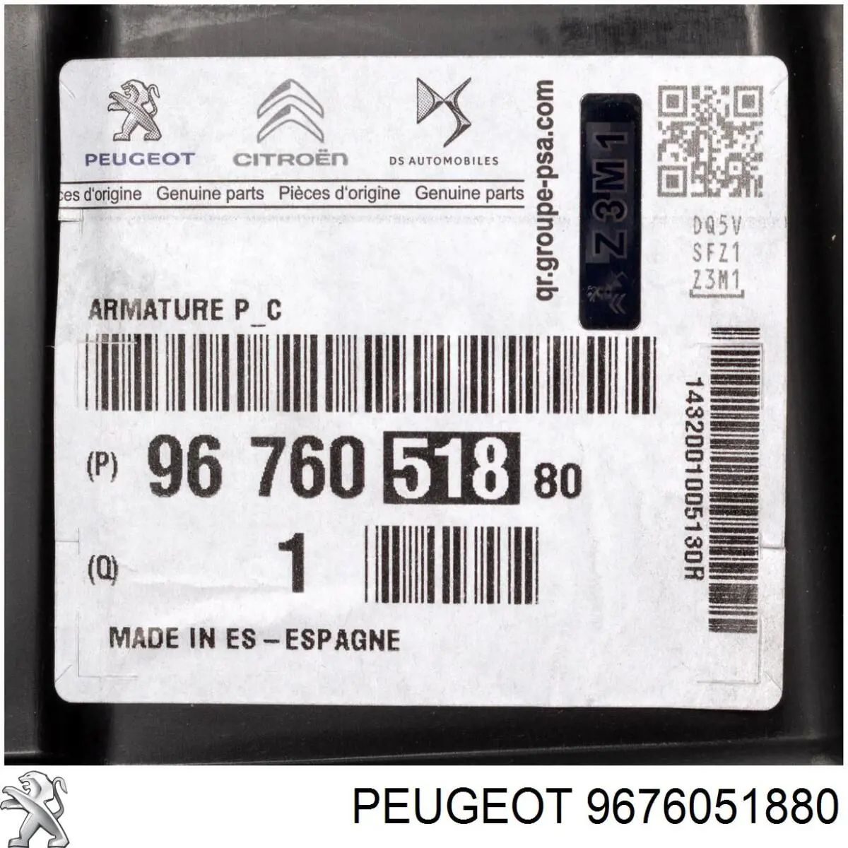 9676051880 Peugeot/Citroen Atrapa chłodnicy