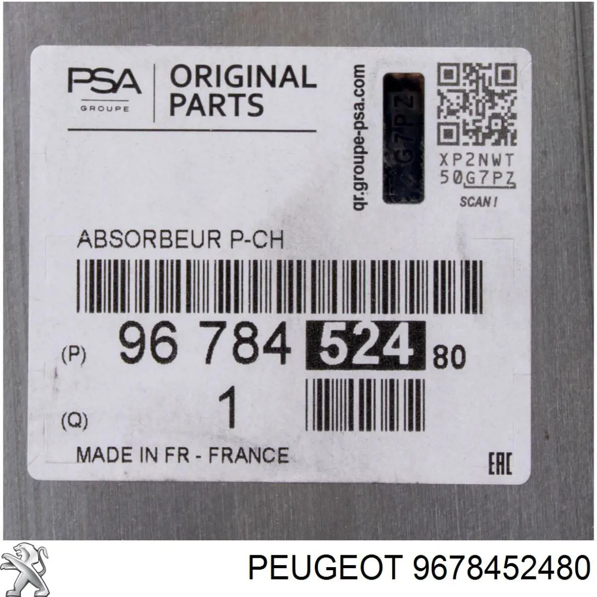 Wzmocnienie zderzaka przedniego 9678452480 Peugeot/Citroen
