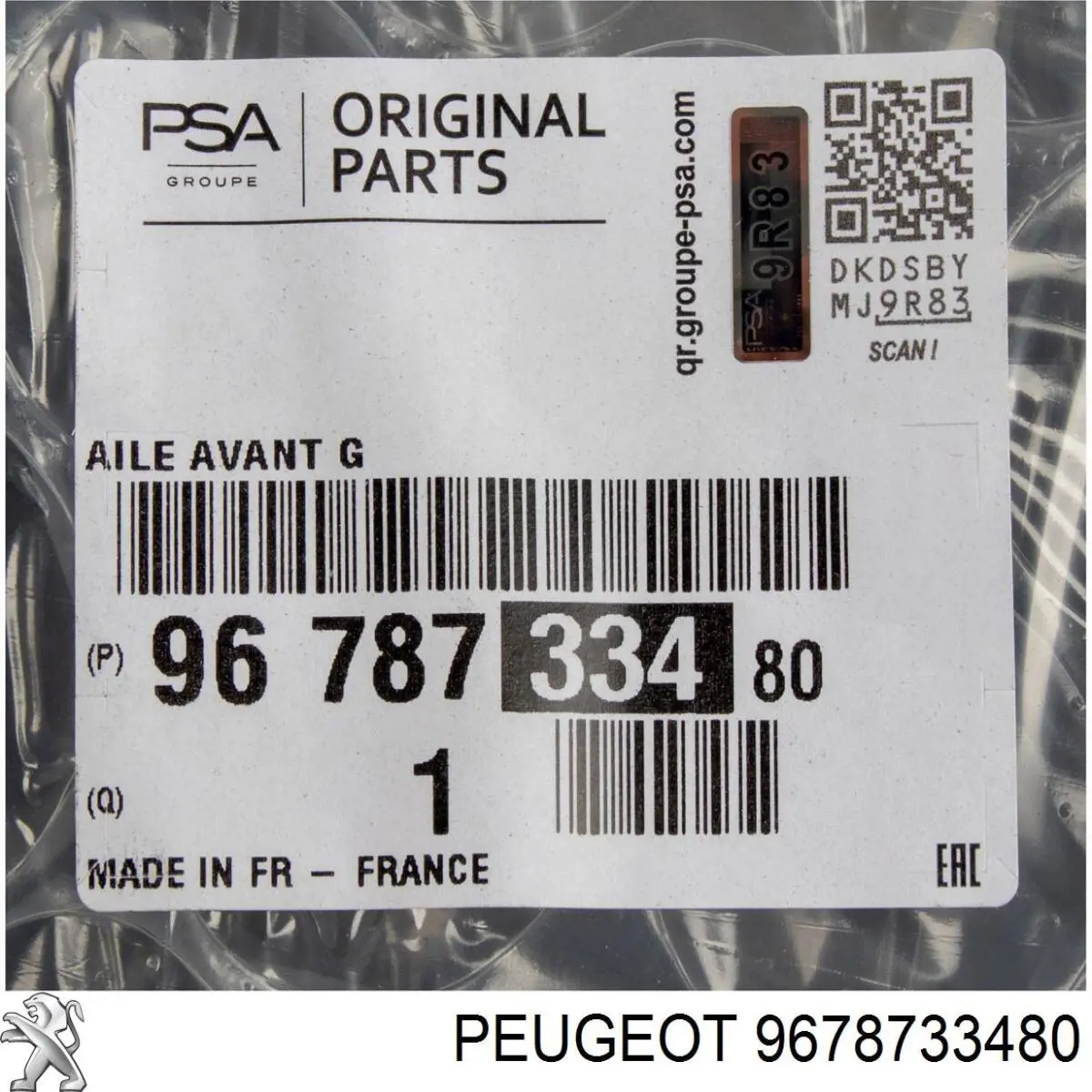 Błotnik przedni lewy 9678733480 Peugeot/Citroen