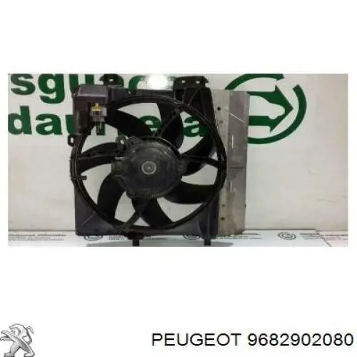 9682902080 Peugeot/Citroen Dyfuzor chłodnicy, w komplecie z silnikiem i wirnikiem
