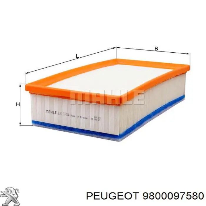 9800097580 Peugeot/Citroen Filtr powietrza