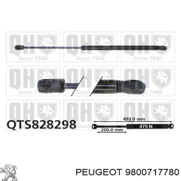Amortyzator klapy bagażnika (3/5 drzwi-tylnych) Peugeot/Citroen 9800717780 cena, od 17,27 USD