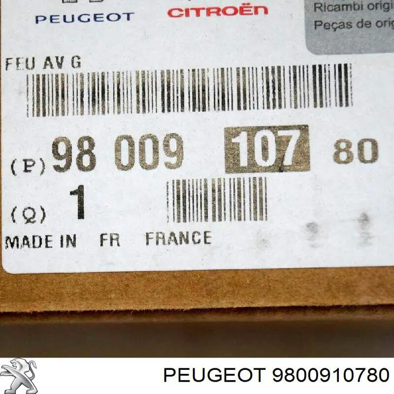 9800910780 Peugeot/Citroen Reflektor do jazdy dziennej lewy