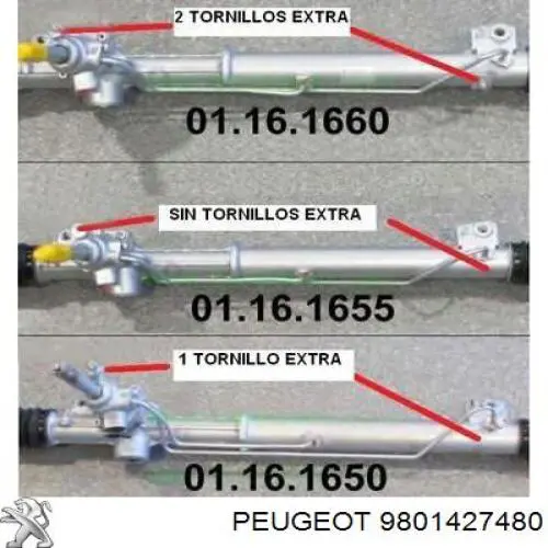 9801427480 Peugeot/Citroen Listwa kierownicza (maglownica)