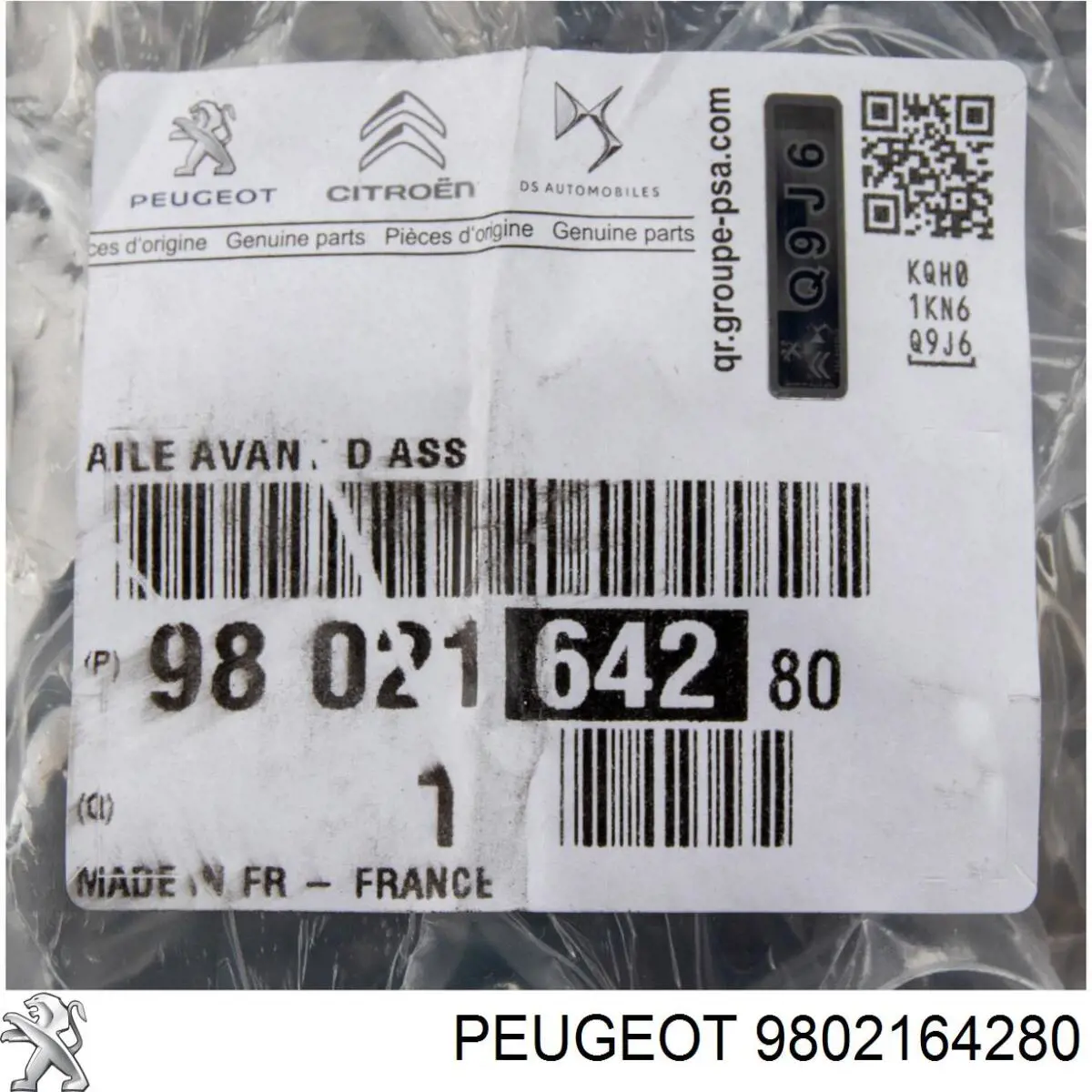 9802164280 Peugeot/Citroen Błotnik przedni prawy