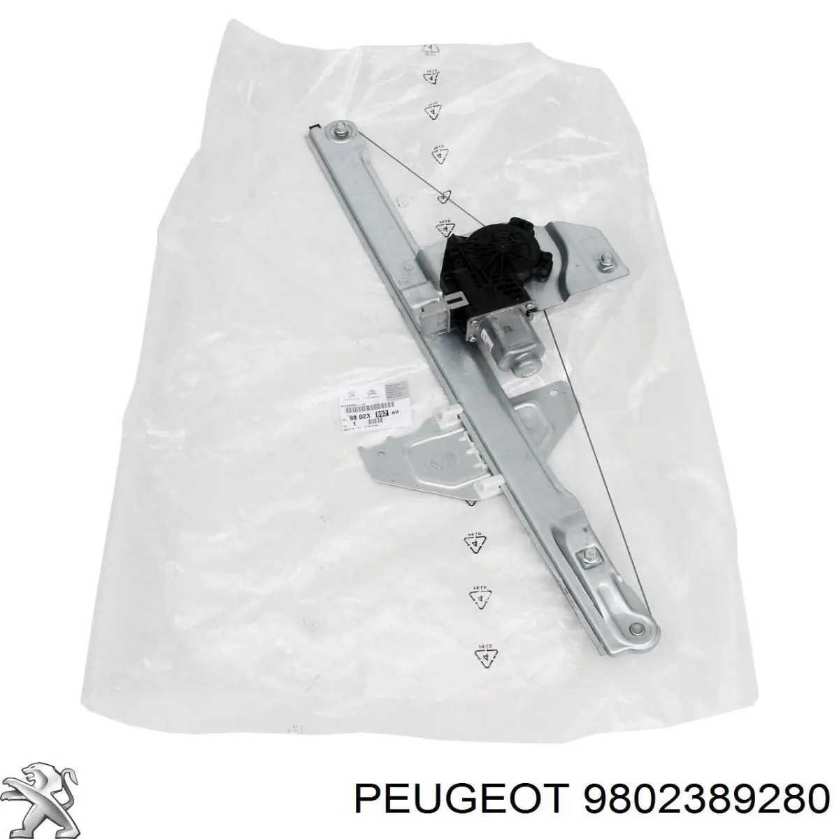 9802389280 Peugeot/Citroen Mechanizm podnoszenia szyby drzwi przednich lewych