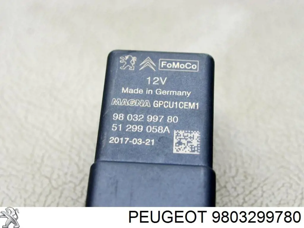 Przekaźnik świec żarowych Peugeot/Citroen 9803299780 cena, od 37,46 USD