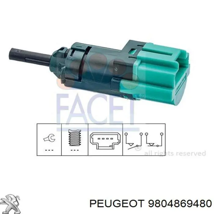 Do koszyka 9804869480 Peugeot/Citroen Czujnik włącznika świała stop